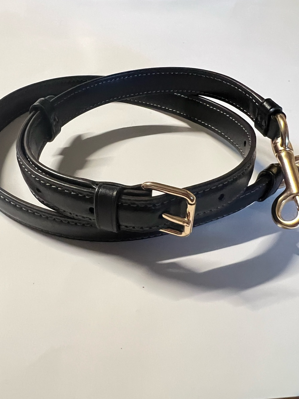 Coach Black Leather Strap with Gold Hardware